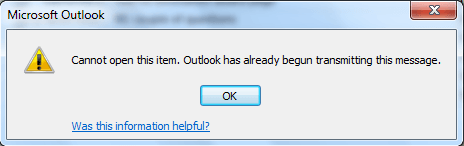outlook emails getting stuck in outbox