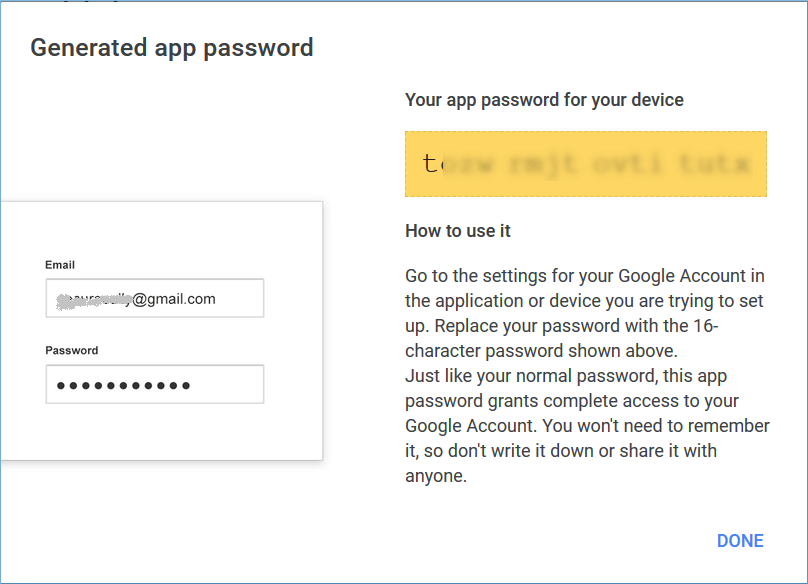 New password has been generated for you
