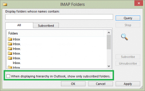 Outlook 2013 imap не синхронизируется