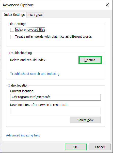 microsoft outlook 2016 search not working