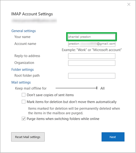 General Settings of your account