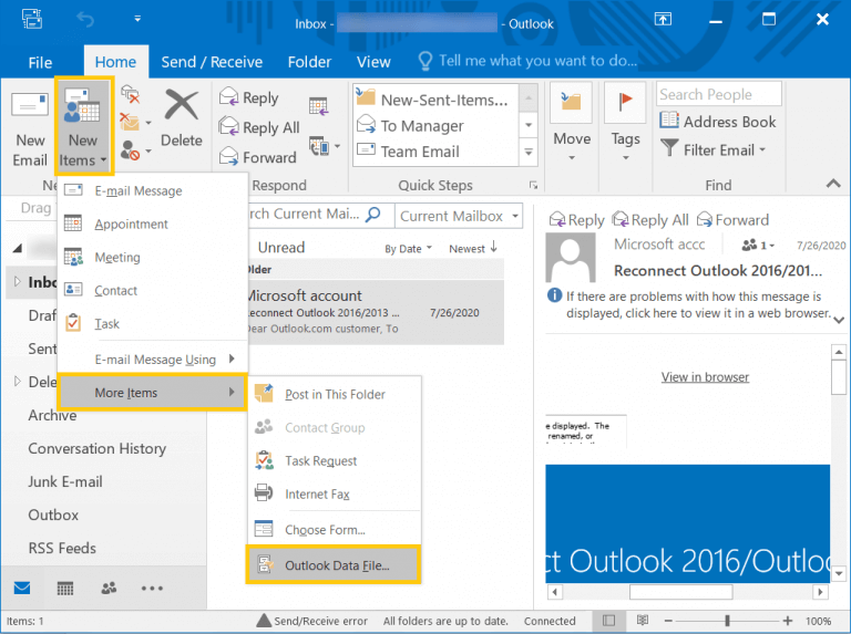 outlook archive hotkey