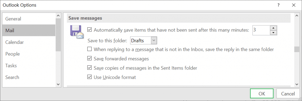 outlook category missing