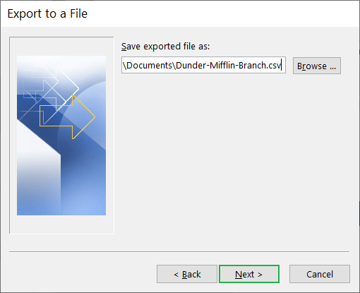 Click Next after selecting the CSV file