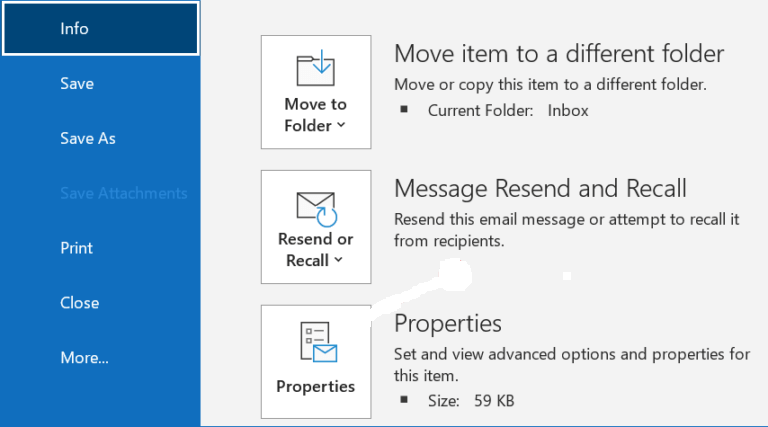 Click on the File menu to select Properties