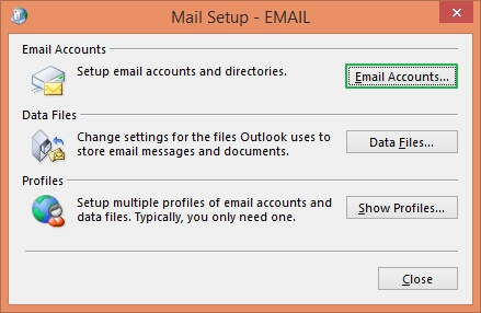 Select the E-mail accounts